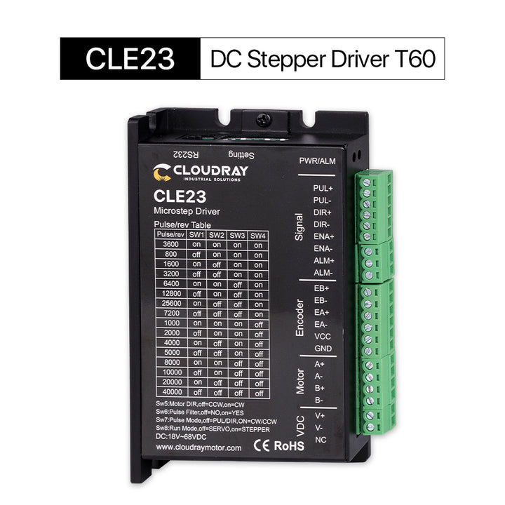 Cloudray CLE23 24–60 VDC 2-Phasen-Schrittmotortreiber mit geschlossenem Regelkreis
