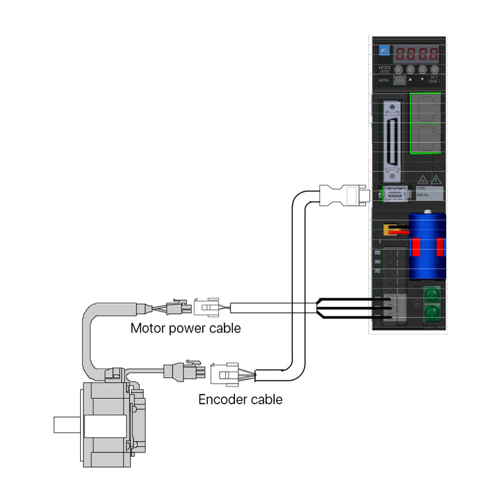 Cloudray 13M Cable codificador y juego de cables de alimentación para 400W Fuji Servo Motor y controlador de máquina láser de fibra