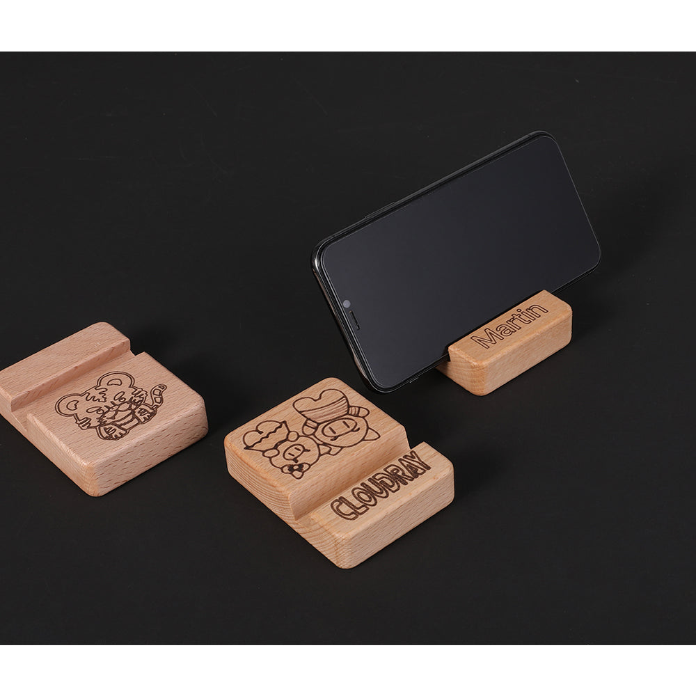 Cloudray Laser Marking & Engraving Material Solid-wood Phone Holder