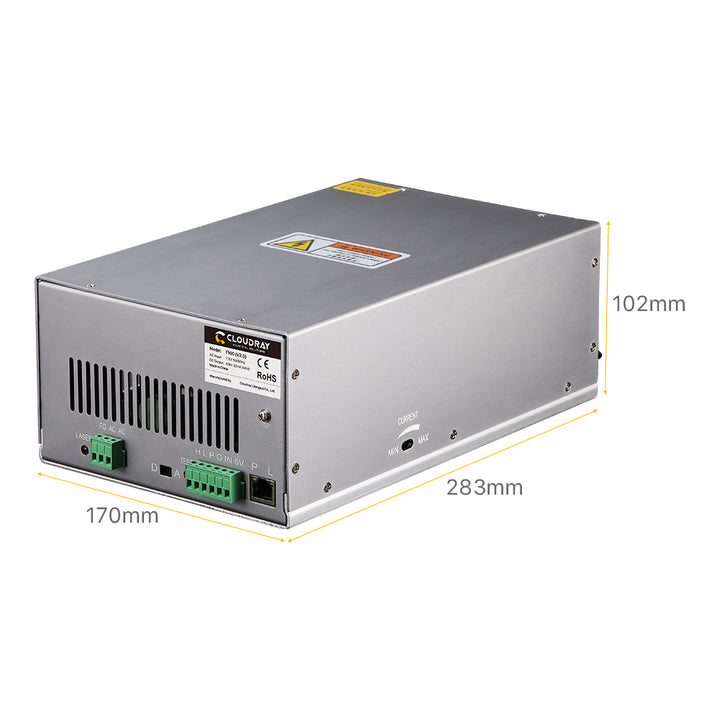 Fuente de alimentación láser de CO2 Cloudray 100W HY-T serie T100 con pantalla LCD
