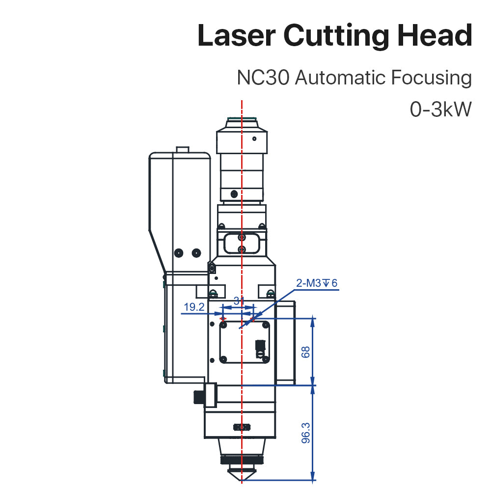 Testa di taglio laser con autofocus Cloudray 0-3KW WSX NC30