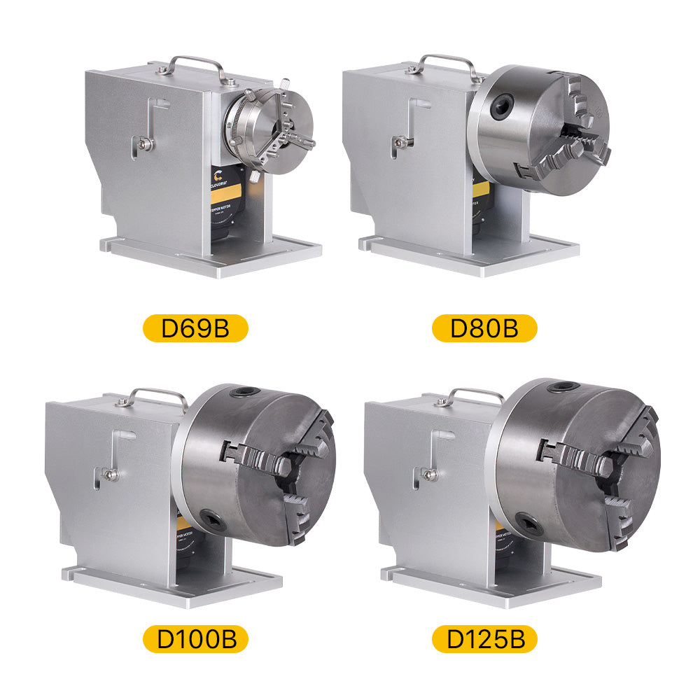 Cloudray D69 D80 D100 D125 B Series 3 Jaw Chuck Rotary Attachment