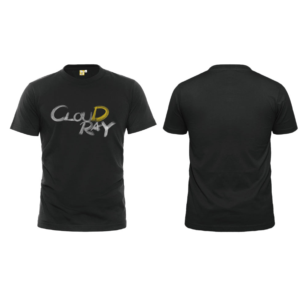 Cloudray Laser Rundhals-T-Shirt aus Baumwolle, schwarz, Stil C