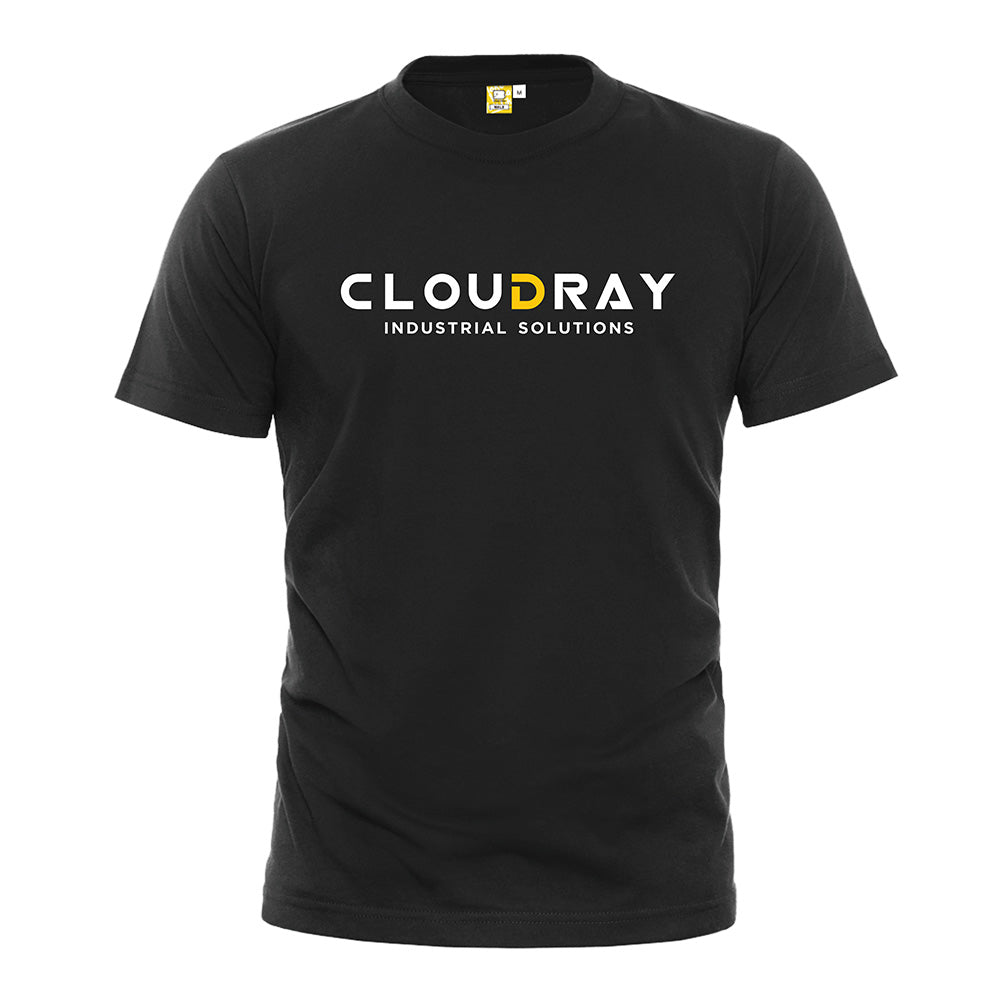 Cloudray Laser Rundhals-T-Shirt aus Baumwolle, schwarz, Stil A