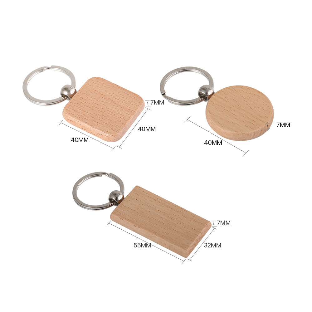 Cloudray DIY Material Solid Wood Key Chain For Co2 Laser Engraving & M